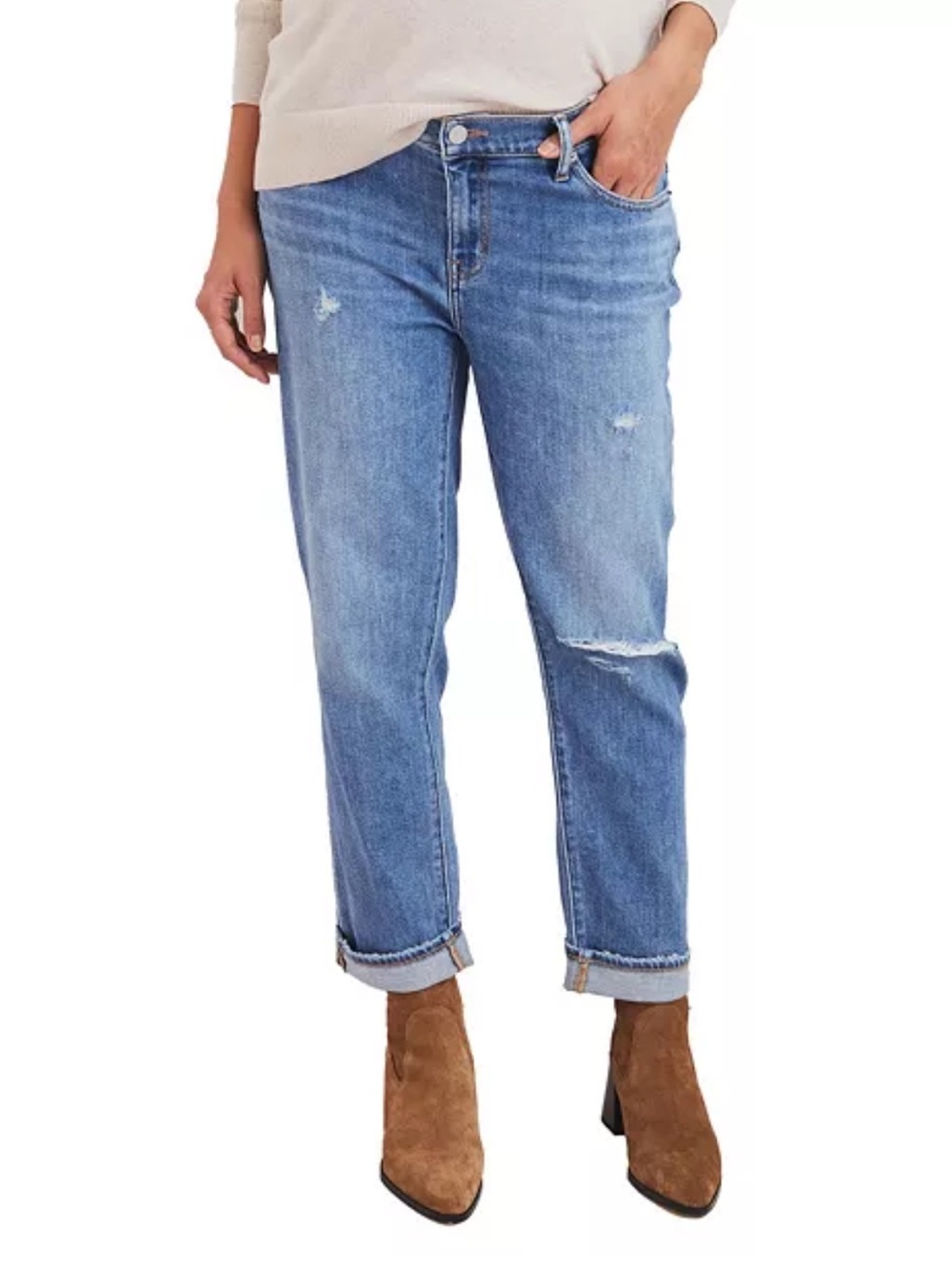 Hatch The Under the Bump Boyfriend Maternity Jeans Size 30 Soft Cotton Stretch
